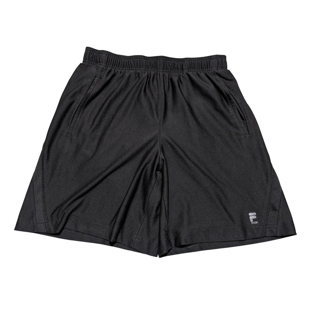 Fila‎ Sport Mens Black Mesh Athletic Basketball Shorts Medium Drawstring Pocket